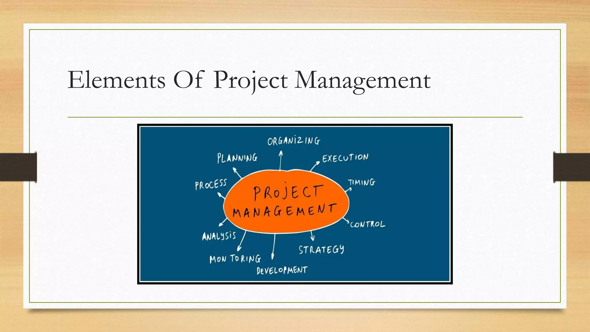 Elements Of Project Management
 