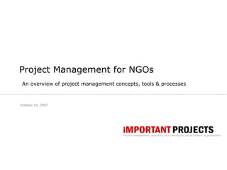 Project Management for NGOs ,[object Object]
