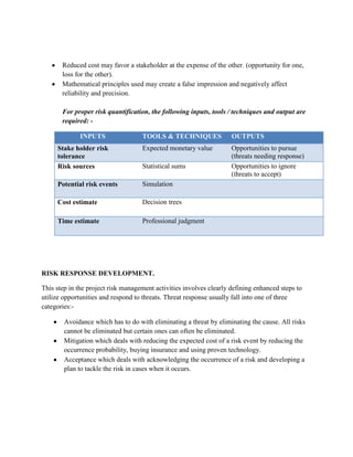 Risk response control