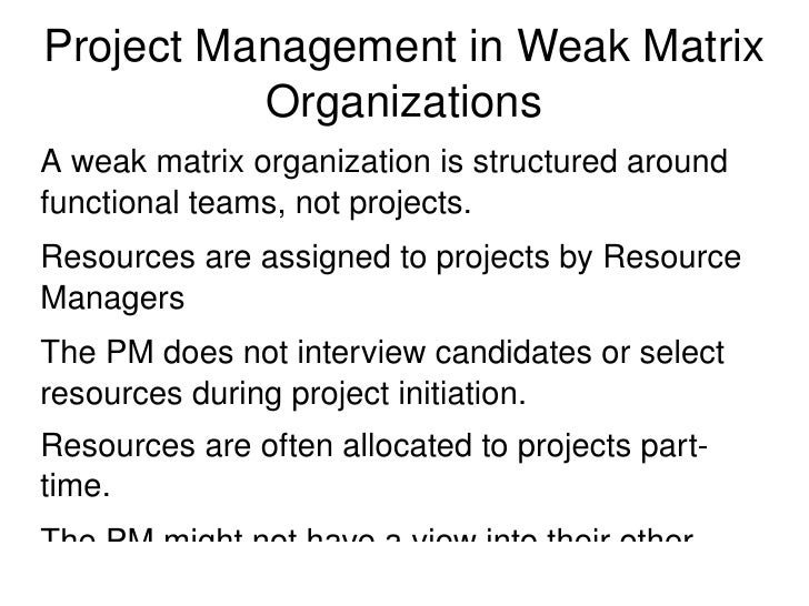 Weak Project Matrix Effective Project Management In A Weak Matrix Structure – JSOPE