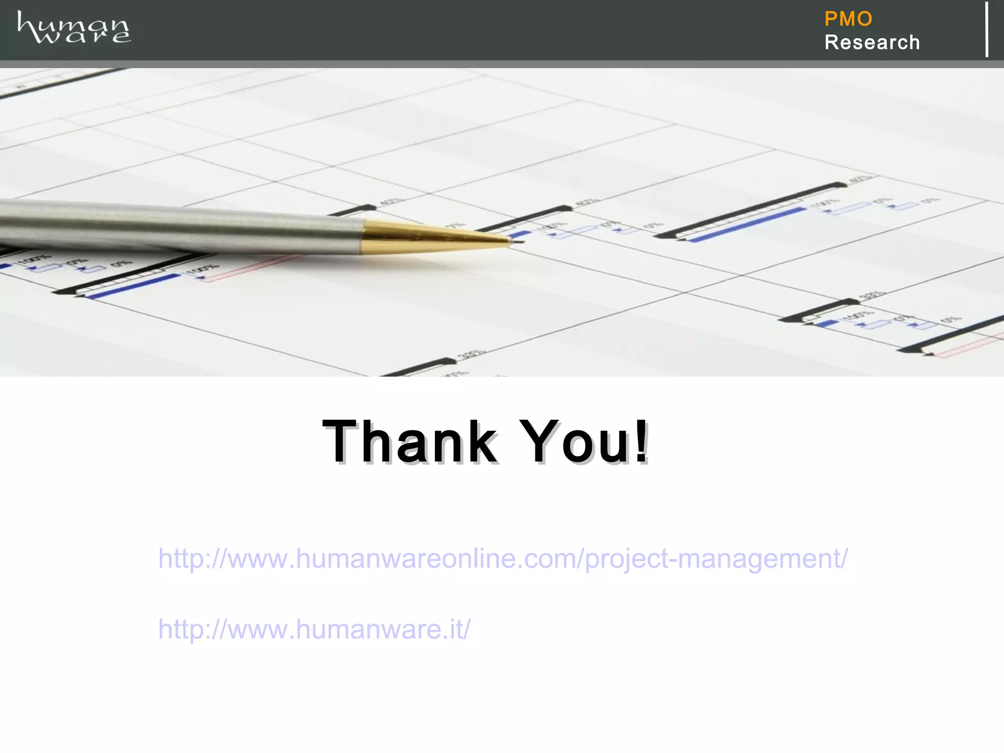 Thank You!
http://www.humanwareonline.com/project-management/

http://www.humanware.it/
 