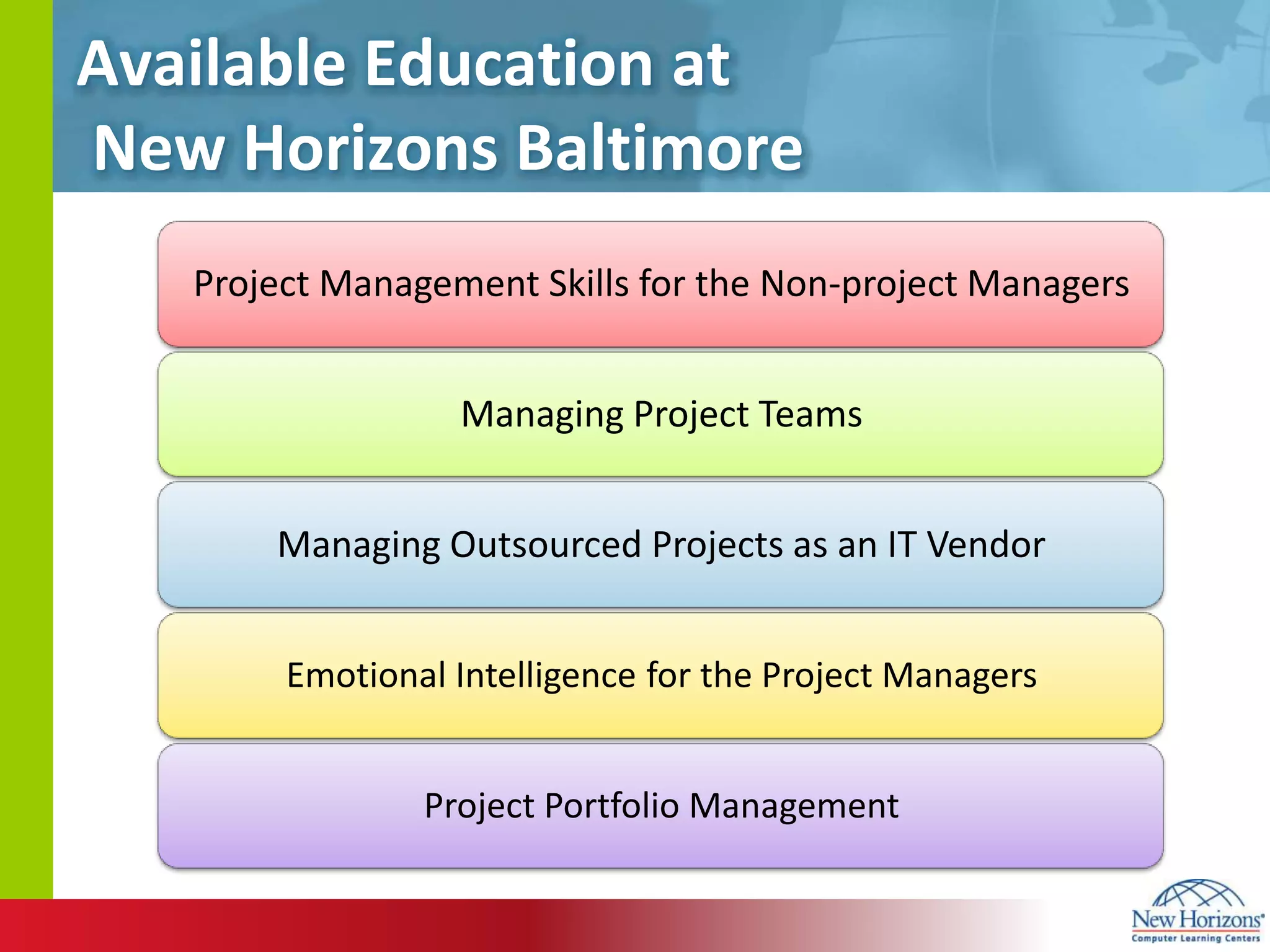 Available Education at New Horizons Baltimore