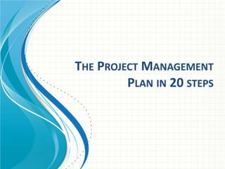 THE PROJECT MANAGEMENT
PLAN IN 20 STEPS
 
