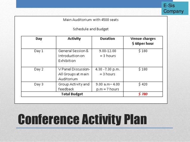Conference plan