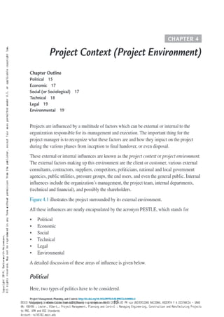 Project management, planning and control 
