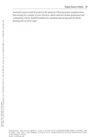 Project management, planning and control 