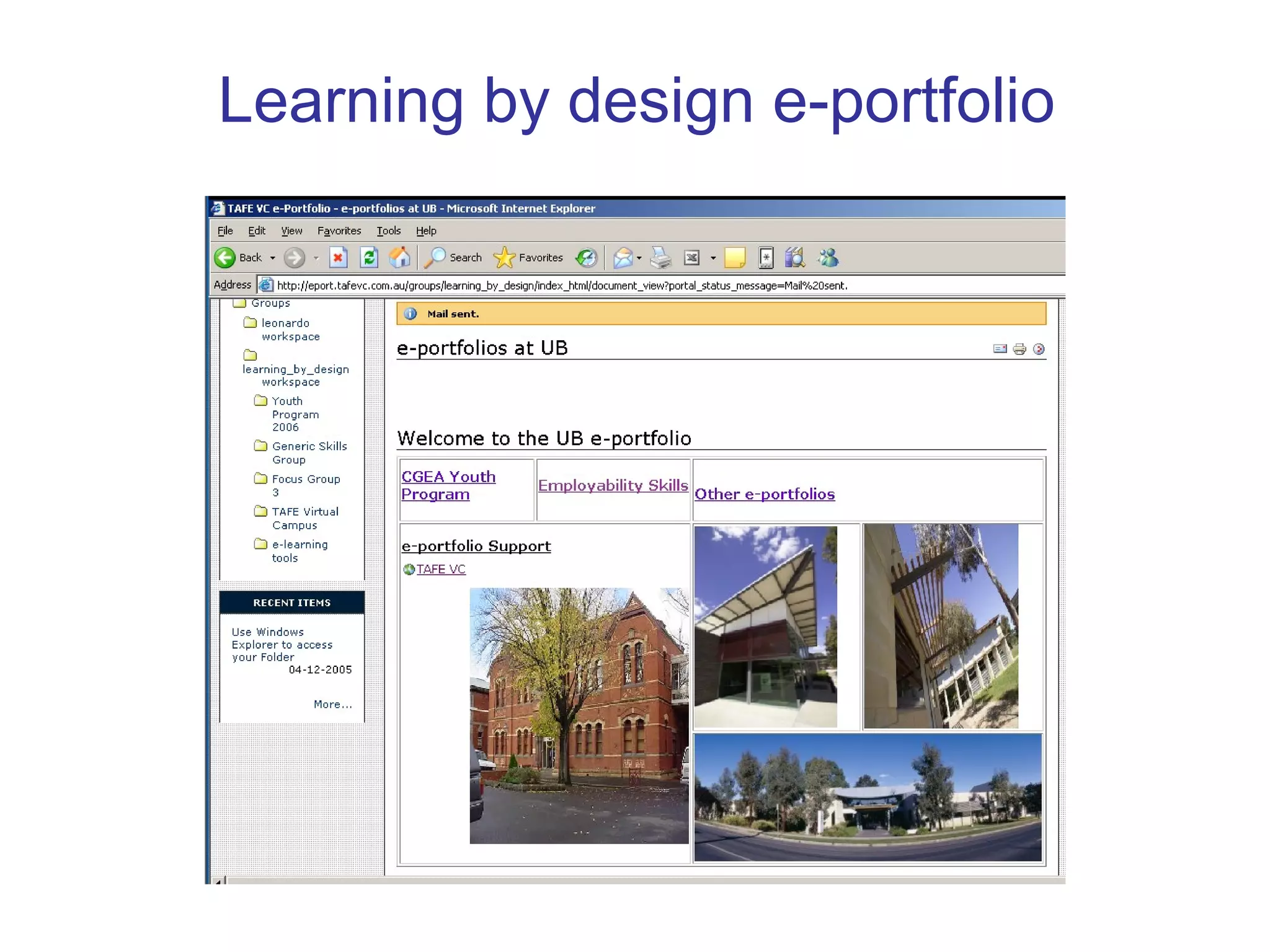Learning by design e-portfolio 