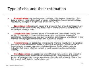 types of strategic risks in project management project... Introduction to Project Management for Researchers | PPTX