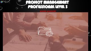 PROJECT MANAGEMENT
PROFESSIONAL LEVEL 3
ADAMS ACADEMY
 
