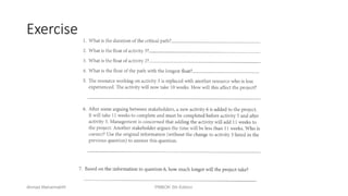 289
Exercise
Ahmad Maharma PMBOK 5th Edition
 