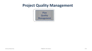 Project Quality Management
Plan
Quality
Management
Ahmad Maharma PMBOK 5th Edition 374
 