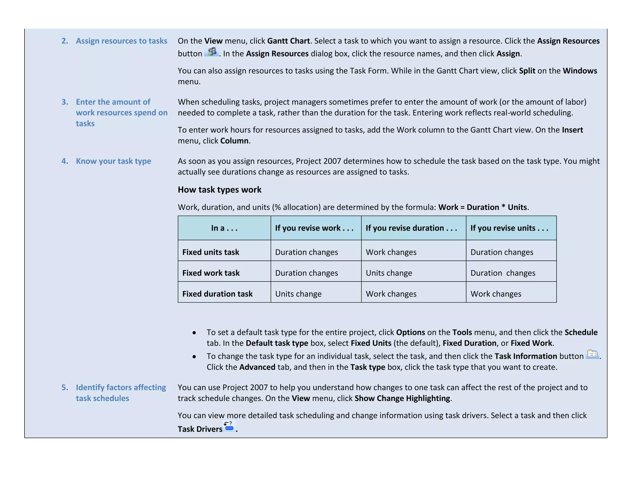 Project Management Quick Reference Guide for Microsoft Project 2007
