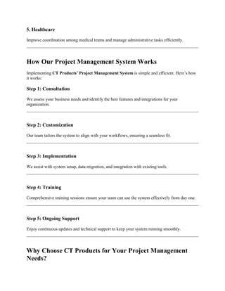 project management system by CT Products | DOCX