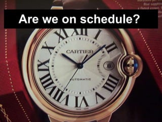 Are we on schedule?  