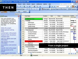 T H E N From a single project  