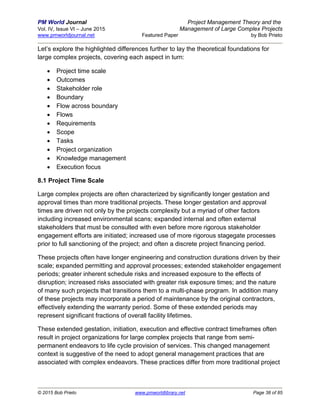 Project management theory and management of large complex projects ...