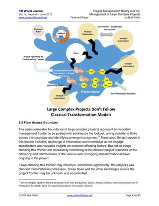 Project management theory and management of large complex projects ...