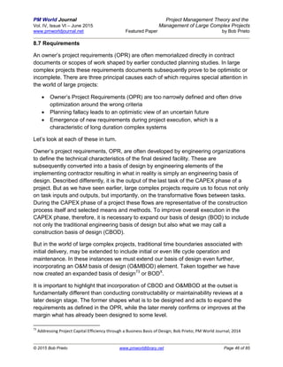 Project management theory and management of large complex projects ...