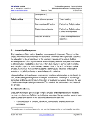 Project management theory and management of large complex projects ...