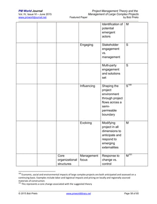 Project management theory and management of large complex projects ...