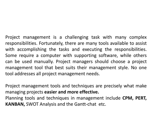 Project Management Tools and Techniques (PERT- Project Evaluation and ...