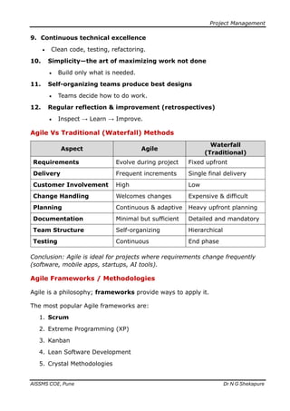Project Development Requirements Project Management Unit II SE OE-II SPPU (2024 Pattern) | PDF