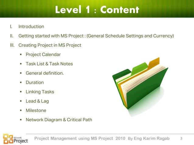 Microsoft project 2010 by Karim Ragab | PDF