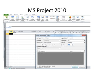 Project Management using MS Project 2010 | PPTX
