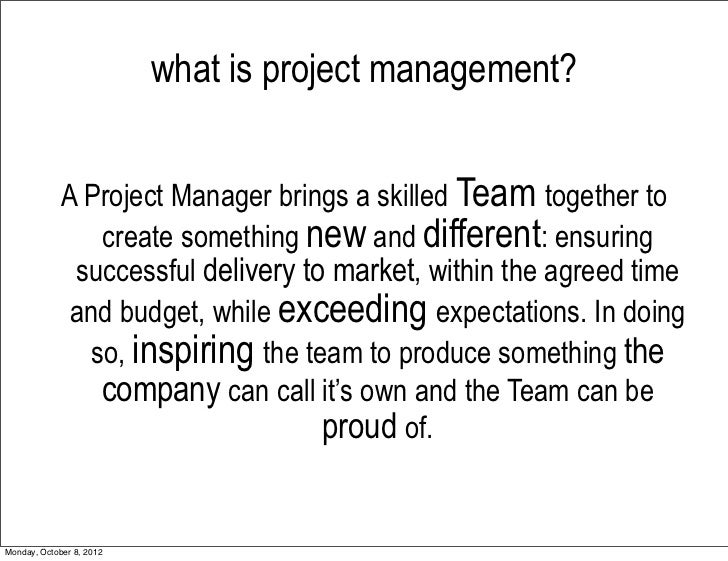 what is project management