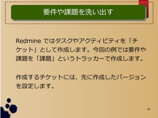 42
Ҫn}ϴҪn}ϴ
Redmine Ǥϥ䥢ƥӥƥ򡸥
åȡȤɤޤؤǤҪ
n}n}Ȥȥå`ɤޤ
ɤåȤˤϡȤɤЩ`
Oޤ
 