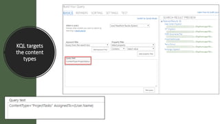 KQL targets
the content
types
 