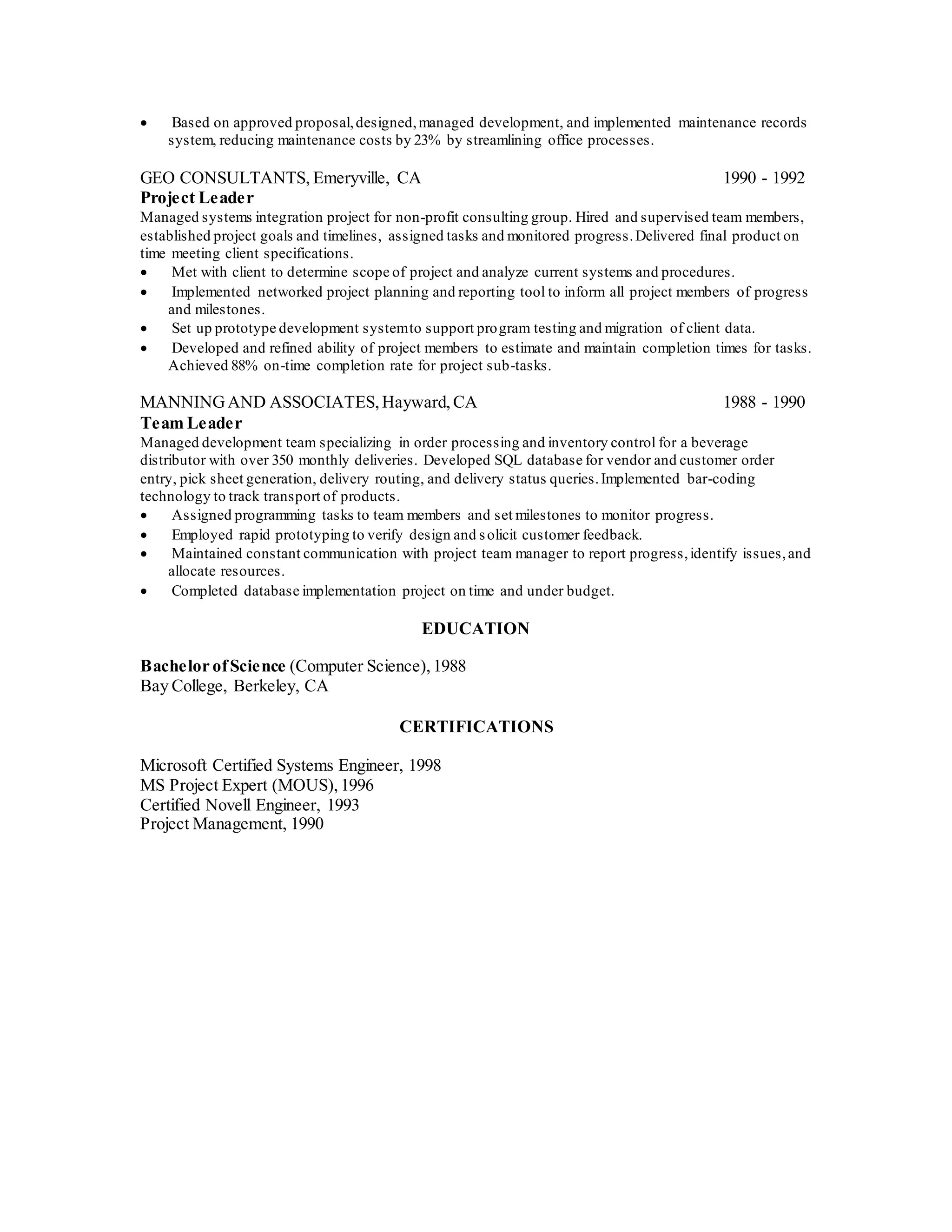 Project manager (best) CV template | PDF