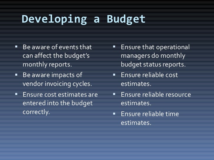 budget manager job description