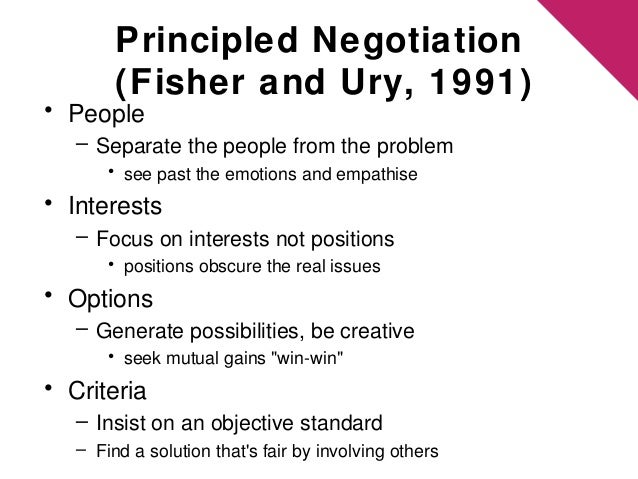 project managment principled negotiation