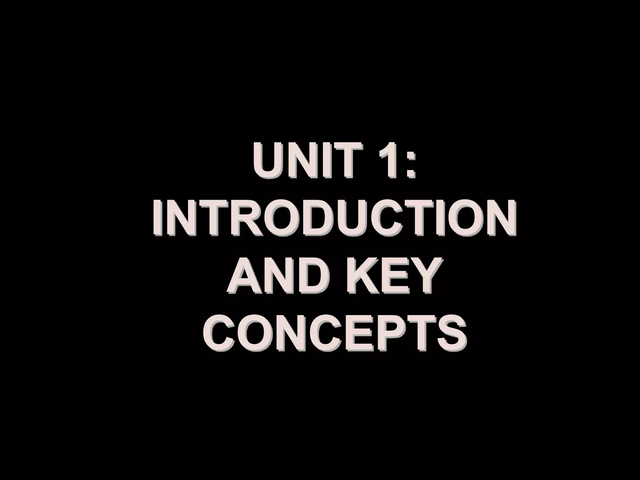 UNIT 1:
INTRODUCTION
   AND KEY
  CONCEPTS

  Prepared by: Syed Khurram Iqbal
 