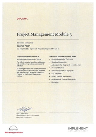 Diploma: Project Management Module 3