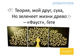 Теория, мой друг, суха,
Но зеленеет жизни древо
– «Фауст», Гете
 