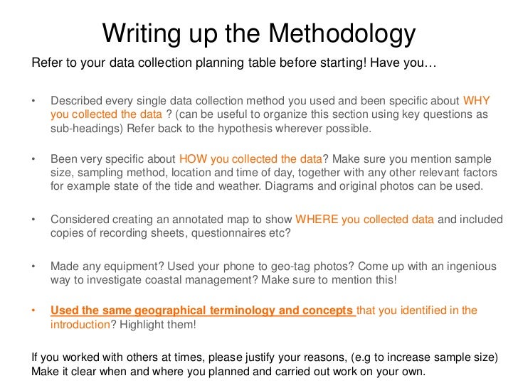 how to write methodology in project