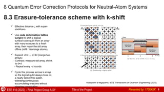 Advanced Quantum Error Correction Protocols for Neutral-Atom Systems in ...