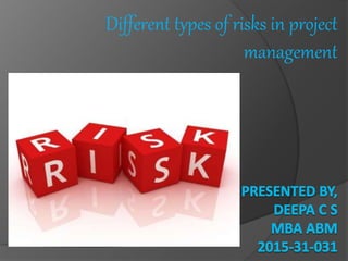 Different types of risks in project
management
 