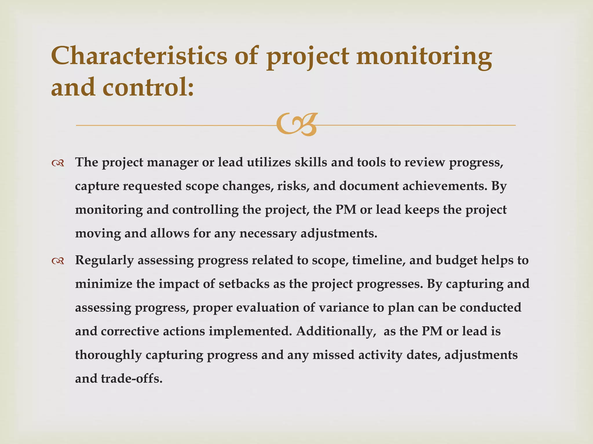 Project monitoring and control & planning for monitoring | PPTX | Civil ...