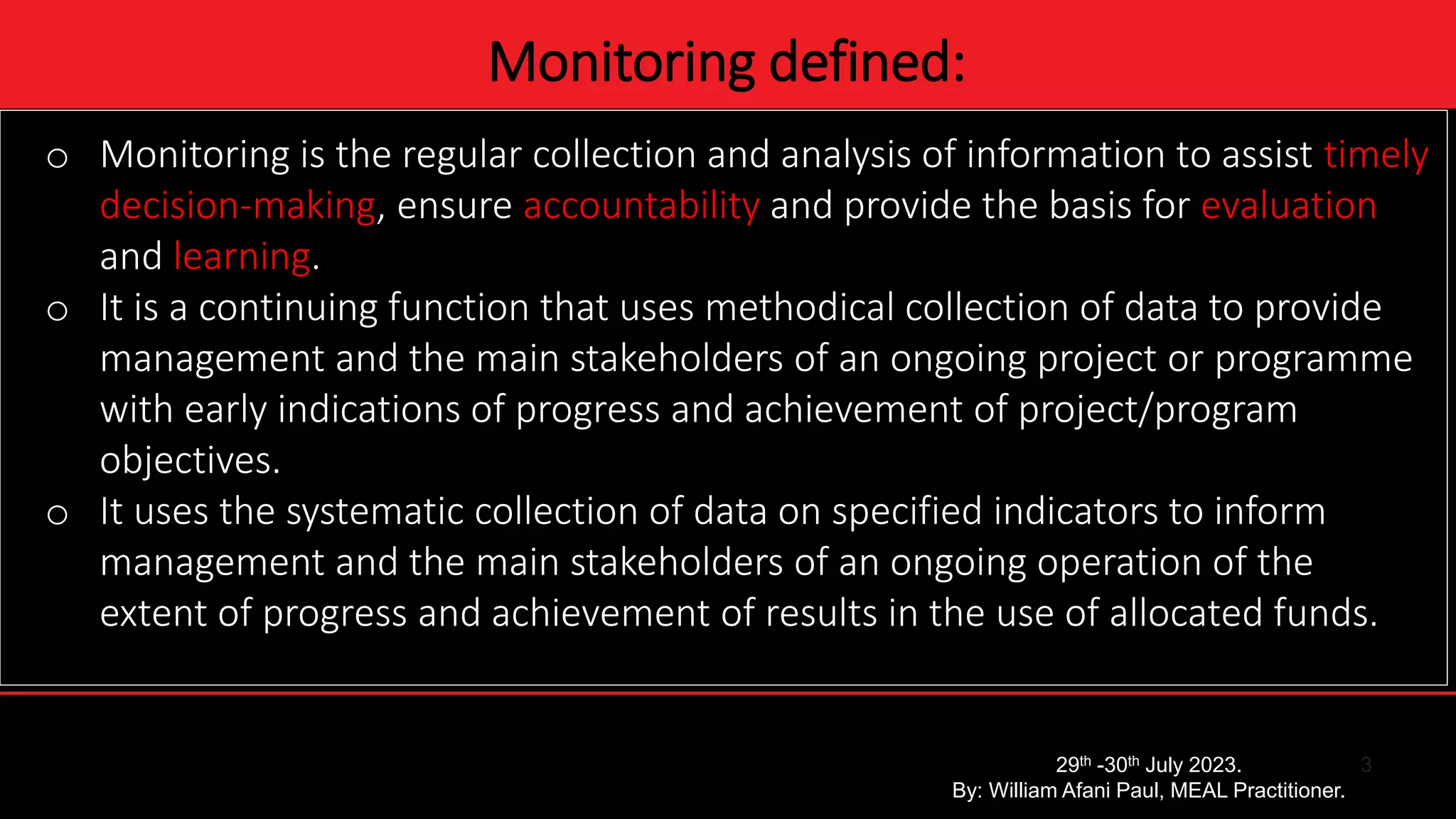 Project Monitoring and Evaluation (M and E Plan) Notes | PPTX