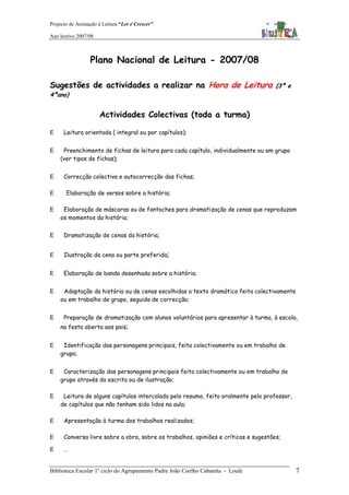 Projecto   Ler é Crescer 