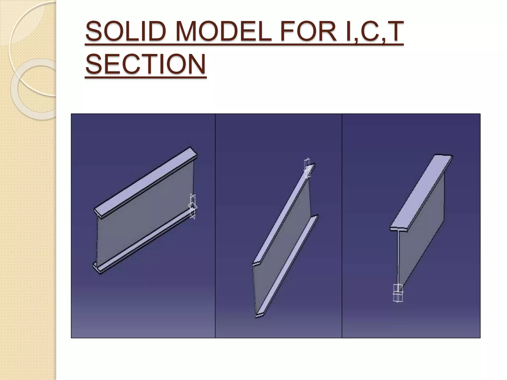 SOLID MODEL FOR I,C,T
SECTION
 