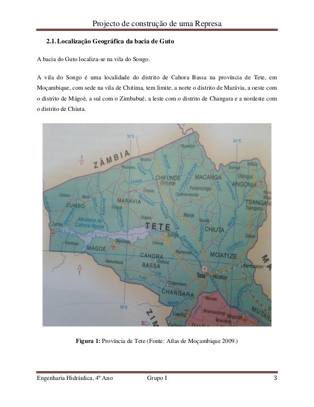 Projecto construcao de represa