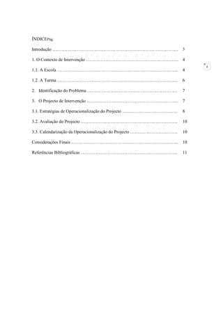 Projecto de intervenção