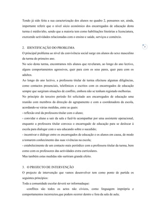 Projecto de intervenção