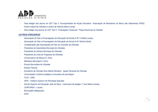 Projecto educativo objectivos