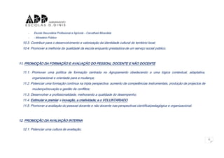 Projecto educativo objectivos