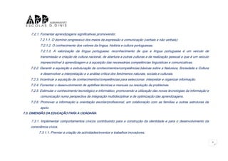 Projecto educativo objectivos